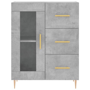 vidaXL Ντουλάπι Γκρι Σκυροδέματος 69,5x34x180cm Επεξεργασμένο Ξύλο 1 τεμ.