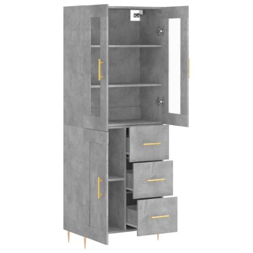 vidaXL Ντουλάπι Γκρι Σκυροδέματος 69,5x34x180cm Επεξεργασμένο Ξύλο 1 τεμ.