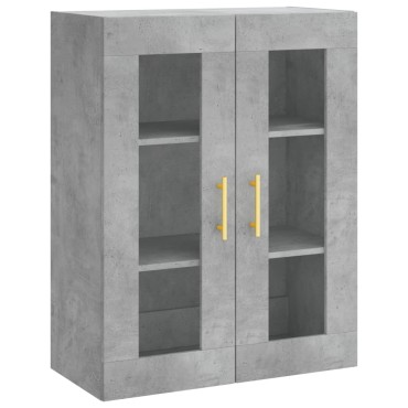 vidaXL Ντουλάπι Γκρι Σκυροδέματος 69,5x34x180cm Επεξεργασμένο Ξύλο 1 τεμ.