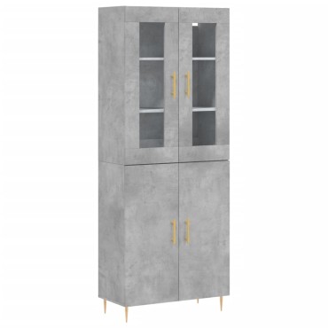 vidaXL Ντουλάπι Γκρι Σκυροδέματος 69,5x34x180cm Επεξεργασμένο Ξύλο 1 τεμ.