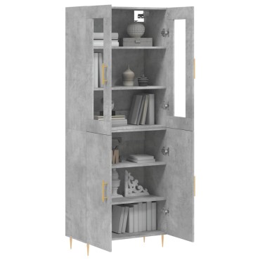 vidaXL Ντουλάπι Γκρι Σκυροδέματος 69,5x34x180cm Επεξεργασμένο Ξύλο 1 τεμ.