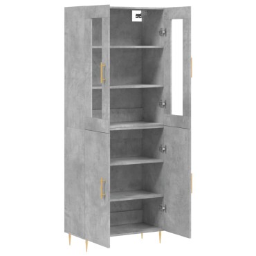 vidaXL Ντουλάπι Γκρι Σκυροδέματος 69,5x34x180cm Επεξεργασμένο Ξύλο 1 τεμ.