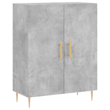 vidaXL Ντουλάπι Γκρι Σκυροδέματος 69,5x34x180cm Επεξεργασμένο Ξύλο 1 τεμ.