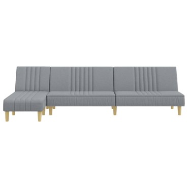 vidaXL Καναπές Κρεβάτι Γωνιακός Αν. Γκρι 255x140x70cm Υφασμάτινος 1 τεμ.
