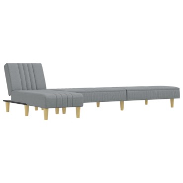 vidaXL Καναπές Κρεβάτι Γωνιακός Αν. Γκρι 255x140x70cm Υφασμάτινος 1 τεμ.