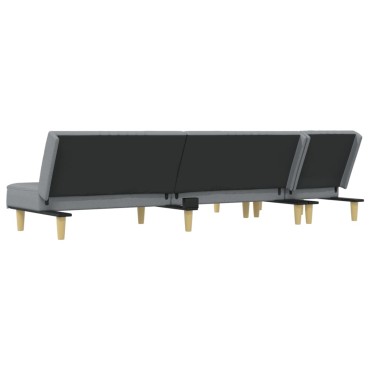 vidaXL Καναπές Κρεβάτι Γωνιακός Αν. Γκρι 255x140x70cm Υφασμάτινος 1 τεμ.