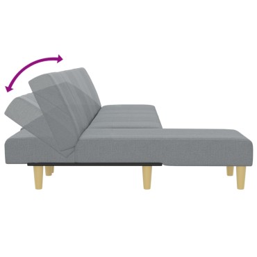 vidaXL Καναπές Κρεβάτι Γωνιακός Αν. Γκρι 255x140x70cm Υφασμάτινος 1 τεμ.