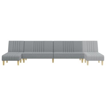 vidaXL Καναπές Κρεβάτι Γωνιακός Αν. Γκρι 255x140x70cm Υφασμάτινος 1 τεμ.