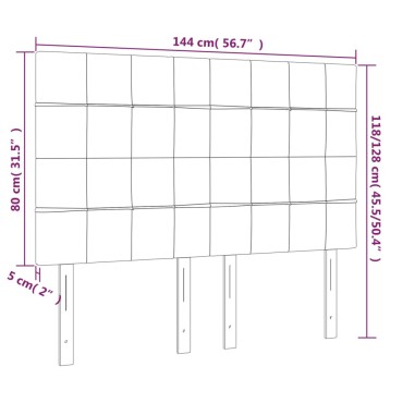 vidaXL Κεφαλάρια Κρεβατιού 4 τεμ. Σκ.Πράσινο 72x5x78/88cm Βελούδινα