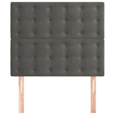 vidaXL Κεφαλάρια Κρεβατιού 2 τεμ. Σκ. Γκρι 80x5x78/88cm Βελούδινο