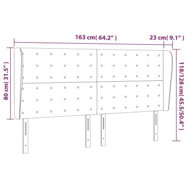 vidaXL Κεφαλάρι με Πτερύγια Γκρι 163x23x118/128cmΣυνθετικό Δέρμα 1 τεμ.
