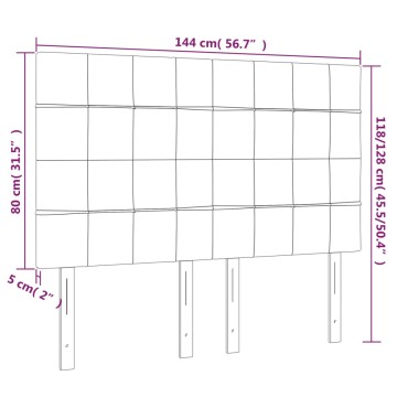 vidaXL Κεφαλάρι Κρεβατιού LED Σκούρο Πράσινο 144x5x118/128cm 1 τεμ.