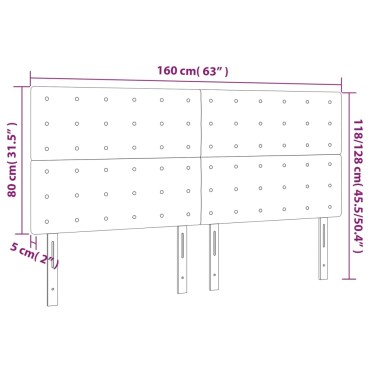 vidaXL Κεφαλάρι Κρεβατιού LED Γκρι 160x5x118/128 εκ 1 τεμ.