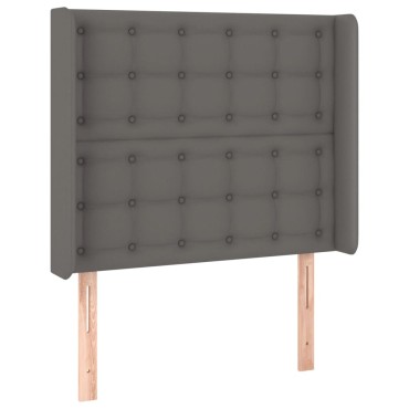vidaXL Κεφαλάρι Κρεβατιού LED Γκρι 83x16x118/128cm Συνθετ. Δέρμα 1 τεμ.