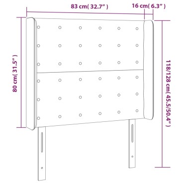 vidaXL Κεφαλάρι Κρεβατιού LED Κρεμ 83x16x118/128cm Υφασμάτινο 1 τεμ.