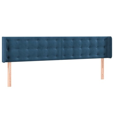 vidaXL Κεφαλάρι Κρεβατιού LED Σκούρο Μπλε 163x16x78/88cm Βελούδινο 1 τεμ.