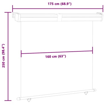 vidaXL Σκίαστρο Βεράντας Πλαϊνό Γκρι 175 x 250 εκ.