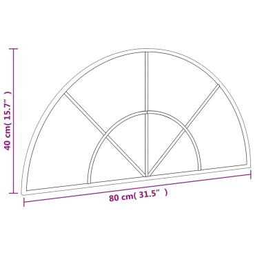 vidaXL Καθρέφτης Τοίχου Αψίδα Μαύρος 80 x 40 εκ. από Σίδερο