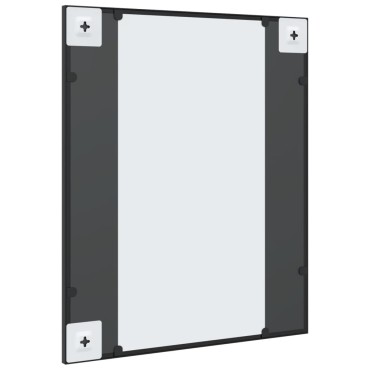 vidaXL Καθρέφτης Ορθογώνιος Μαύρος 50 x 60 εκ. από Σίδερο