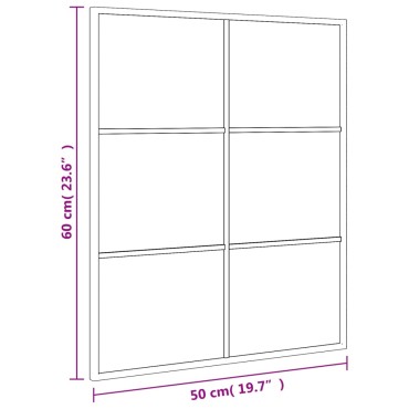 vidaXL Καθρέφτης Ορθογώνιος Μαύρος 50 x 60 εκ. από Σίδερο