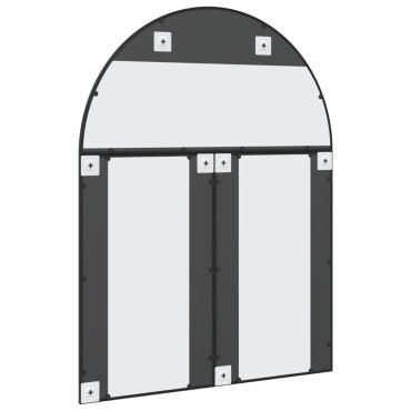 vidaXL Καθρέφτης Τοίχου Αψίδα Μαύρος 100 x 130 εκ. από Σίδερο