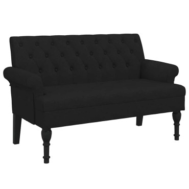 vidaXL Παγκάκι με Πλάτη Μαύρο 120x62x75,5cm Υφασμάτινο