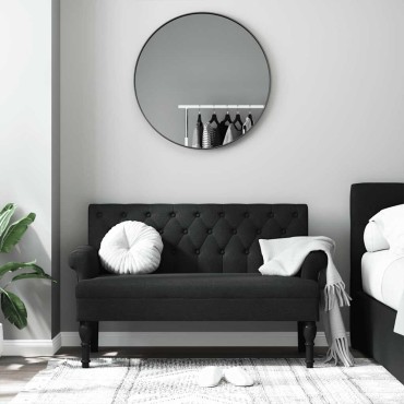 vidaXL Παγκάκι με Πλάτη Μαύρο 120x62x75,5cm Υφασμάτινο