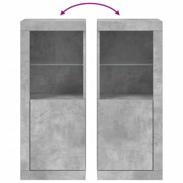 vidaXL Μπουφές με Φώτα LED Γκρι Σκυροδέματος 41x37x100cm 1 τεμ.