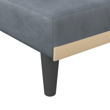 vidaXL Καναπές Κρεβάτι Γωνιακός Σκ. Γκρι 271x140x70cm Βελούδινος 1 τεμ.