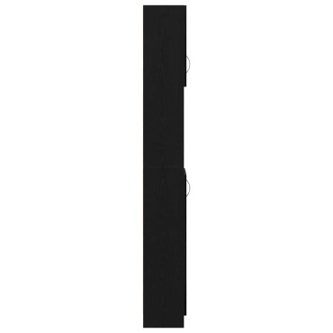 vidaXL Ντουλάπι Μπάνιου Μαύρο Δρυς 32x25,5x190cm Επεξ. Ξύλο