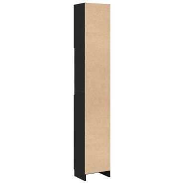 vidaXL Ντουλάπι Μπάνιου Μαύρο Δρυς 32x25,5x190cm Επεξ. Ξύλο
