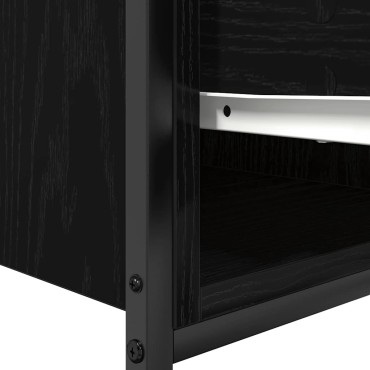 vidaXL Ντουλάπι νιπτήρα μπάνιου με συρτάρια Μαύρη δρυς 90x34,5x60cm 1 τεμ.