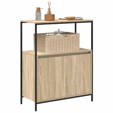 vidaXL Ντουλάπι μπάνιου με ράφια Sonoma δρυς 76,5x35x95cm 1 τεμ.