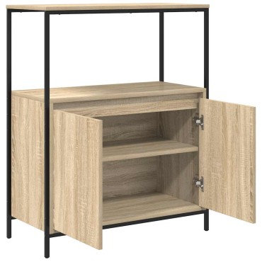 vidaXL Ντουλάπι μπάνιου με ράφια Sonoma δρυς 76,5x35x95cm 1 τεμ.