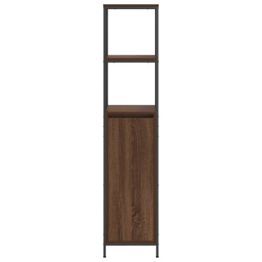 vidaXL Ντουλάπι μπάνιου με ράφια καφέ δρυς 36x35x165cm 1 τεμ.
