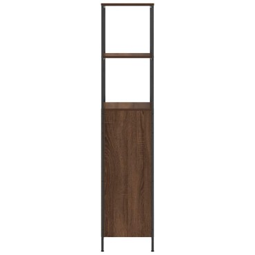 vidaXL Ντουλάπι μπάνιου με ράφια καφέ δρυς 36x35x165cm 1 τεμ.
