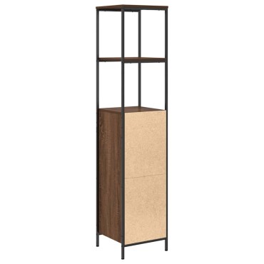vidaXL Ντουλάπι μπάνιου με ράφια καφέ δρυς 36x35x165cm 1 τεμ.