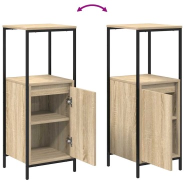 vidaXL Ντουλάπι μπάνιου με ράφια Sonoma δρυς 36x35x95cm 1 τεμ.