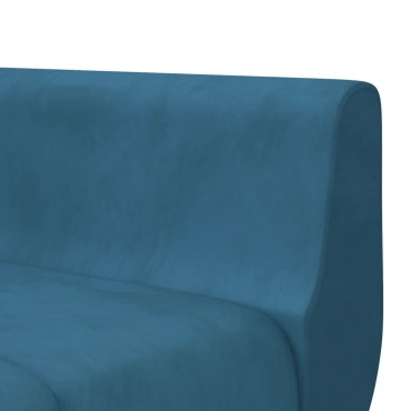 vidaXL Καναπές Κρεβάτι Γωνιακός Μπλε 275x140x70cm Βελούδινος 1 τεμ.