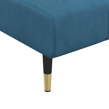 vidaXL Καναπές Κρεβάτι Γωνιακός Μπλε 275x140x70cm Βελούδινος 1 τεμ.