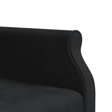 vidaXL Καναπές Κρεβάτι Γωνιακός Μαύρος 271x140x70cm Βελούδινος 1 τεμ.