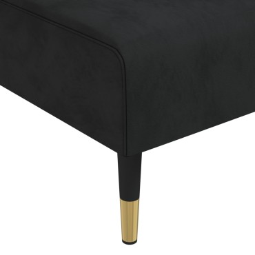vidaXL Καναπές Κρεβάτι Γωνιακός Μαύρος 271x140x70cm Βελούδινος 1 τεμ.