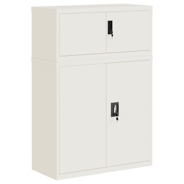 vidaXL Αρχειοθήκη Λευκή 90x40x130cm από Ατσάλι 2 τεμ.