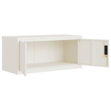 vidaXL Αρχειοθήκη Λευκή 90x40x130cm από Ατσάλι 2 τεμ.