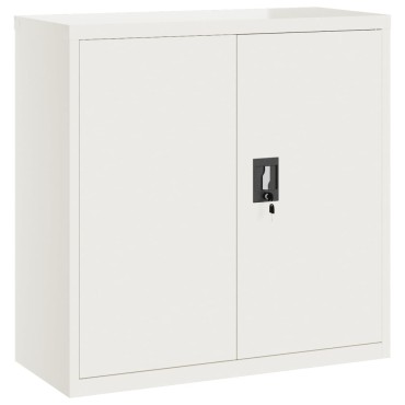 vidaXL Αρχειοθήκη Λευκή 90x40x130cm από Ατσάλι 2 τεμ.