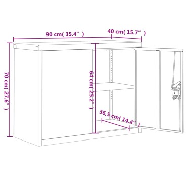 vidaXL Αρχειοθήκη Μαύρη 90x40x70cm από Ατσάλι 1 τεμ.