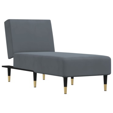 vidaXL Ανάκλιντρο Σκούρο Γκρι Βελούδινο 55x140x70cm 1 τεμ.