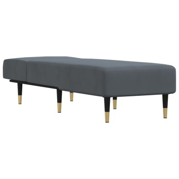 vidaXL Ανάκλιντρο Σκούρο Γκρι Βελούδινο 55x140x70cm 1 τεμ.