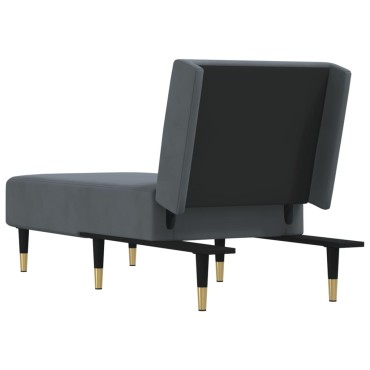 vidaXL Ανάκλιντρο Σκούρο Γκρι Βελούδινο 55x140x70cm 1 τεμ.