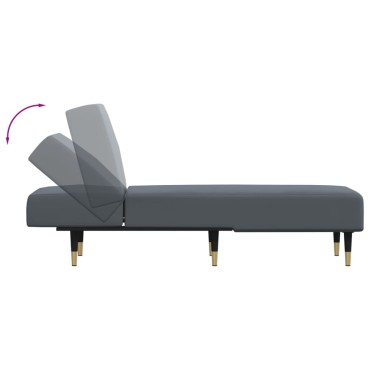 vidaXL Ανάκλιντρο Σκούρο Γκρι Βελούδινο 55x140x70cm 1 τεμ.